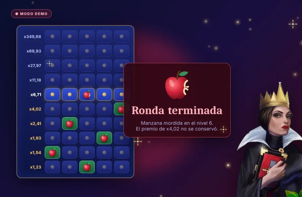 Demo de Apple of Fortune: ronda terminada por una manzana mordida